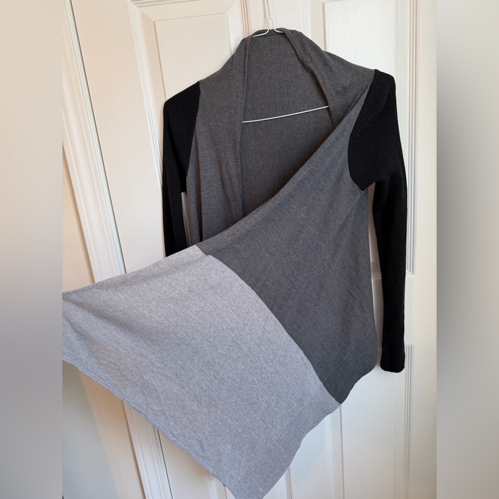 Color Block Over the Shoulder Drape Sweater